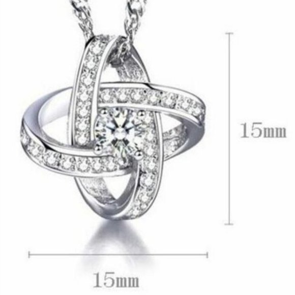 *NEW 925 Sterling Silver Diamond Infinity Necklace - Picture 8 of 8